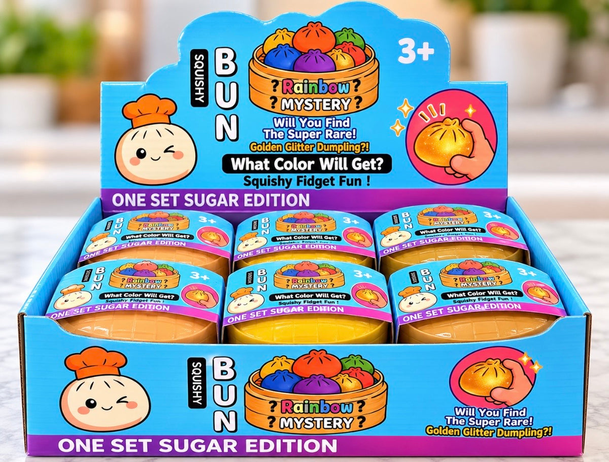 Squishy Bun Rainbow Mystery – Surprise Dumpling Sensory Fidget Toy
