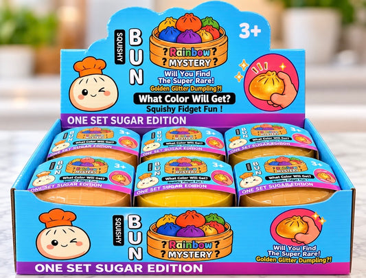 Squishy Bun Rainbow Mystery – Surprise Dumpling Sensory Fidget Toy