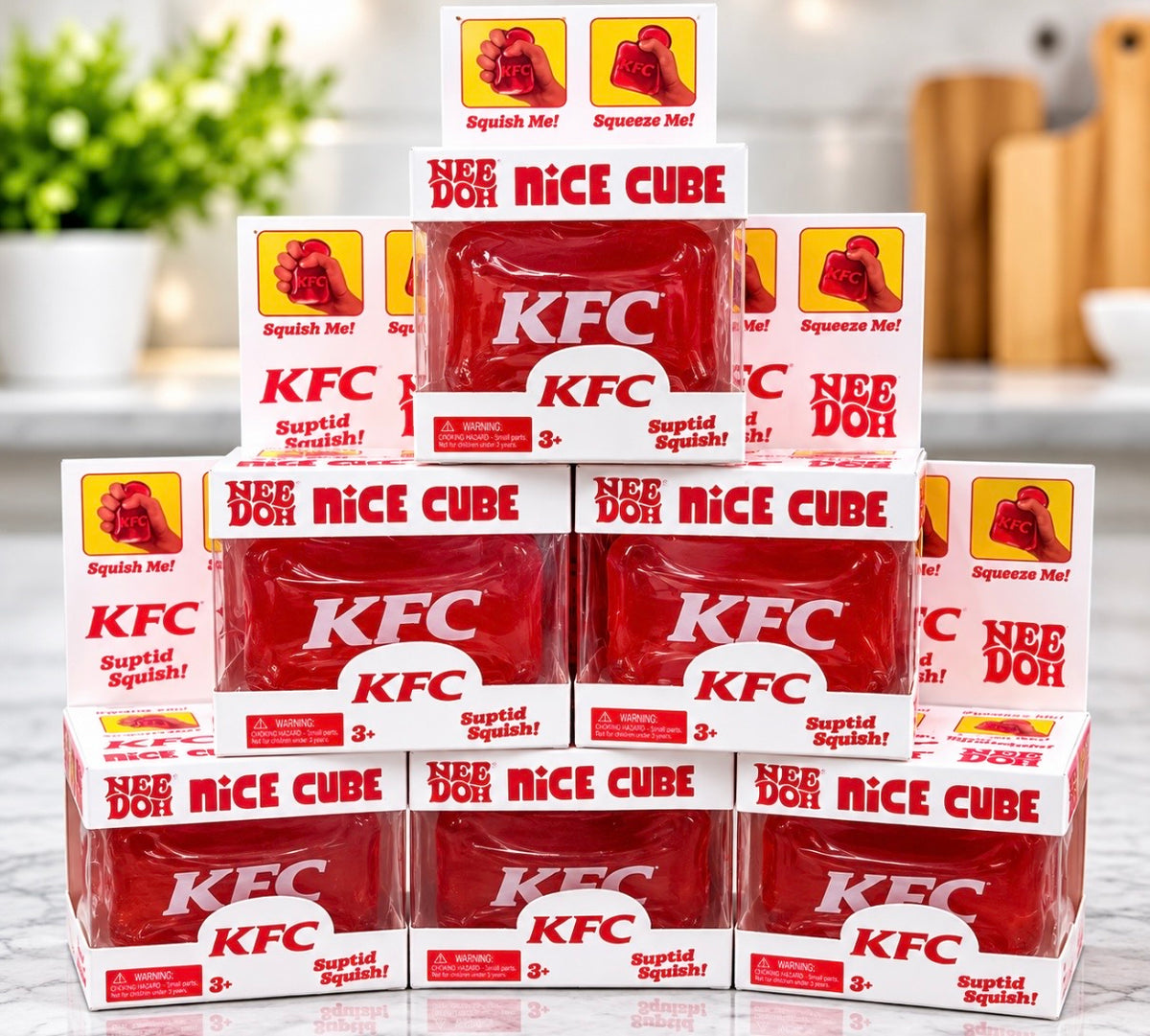NeeDoh x KFC Nice Cube – Super Squishy Red Sensory Fidget Toy | KFC Edition
